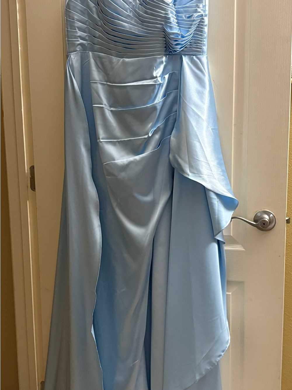 SHEIN Light Blue Satin Evening Gown Skirt